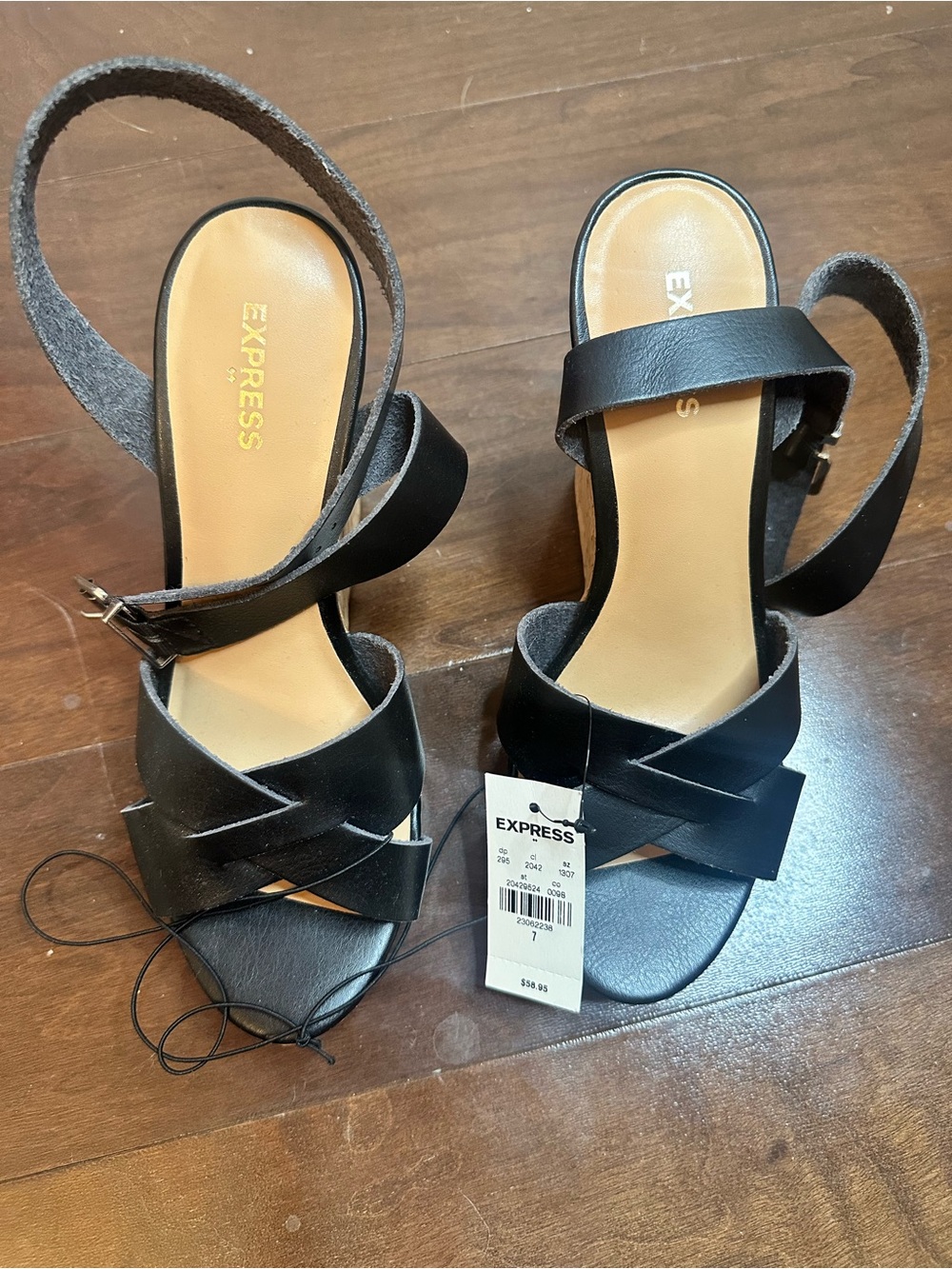 Express Black Crisscross Strap Slingback Sandals